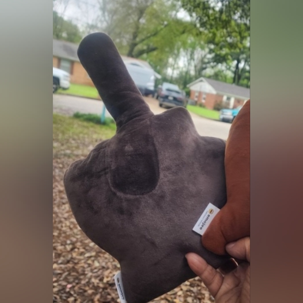 1 Middle Finger Emoji Plush - Emoticon pillow -Only Dark Brown left